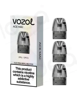 Vozol Ace Max Vape Refill Replacement Pods 3-Pack – originale Ersatzpods für Vozol Ace Max Pod Vape Kit